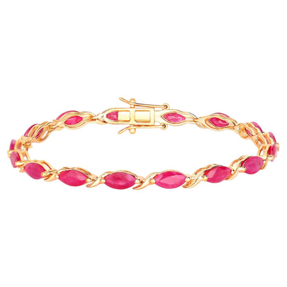 Ruby Bracelet 7.98 Carats 10K Yellow Gold