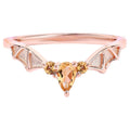 Citrine Bat Ring 0.24 Carats Gold Plated Silver