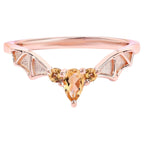 Citrine Bat Ring 0.24 Carats Gold Plated Silver