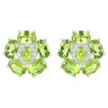 Natural Peridot and White Topaz Floral Earrings 9.3 Carats