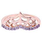 Tanzanite Spider Web Ring 0.28 Carats Gold Plated Silver