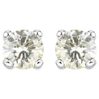 Diamond Stud Earrings 0.7 Carats 14K White Gold