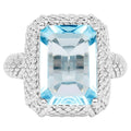 Blue Topaz Ring 9.24 Carats Sterling Silver
