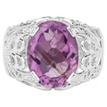 Amethyst Ring With White Topaz 8.2 Carats Sterling Silver