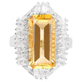 Citrine Ring With White Topaz 9.1 Carats Sterling Silver
