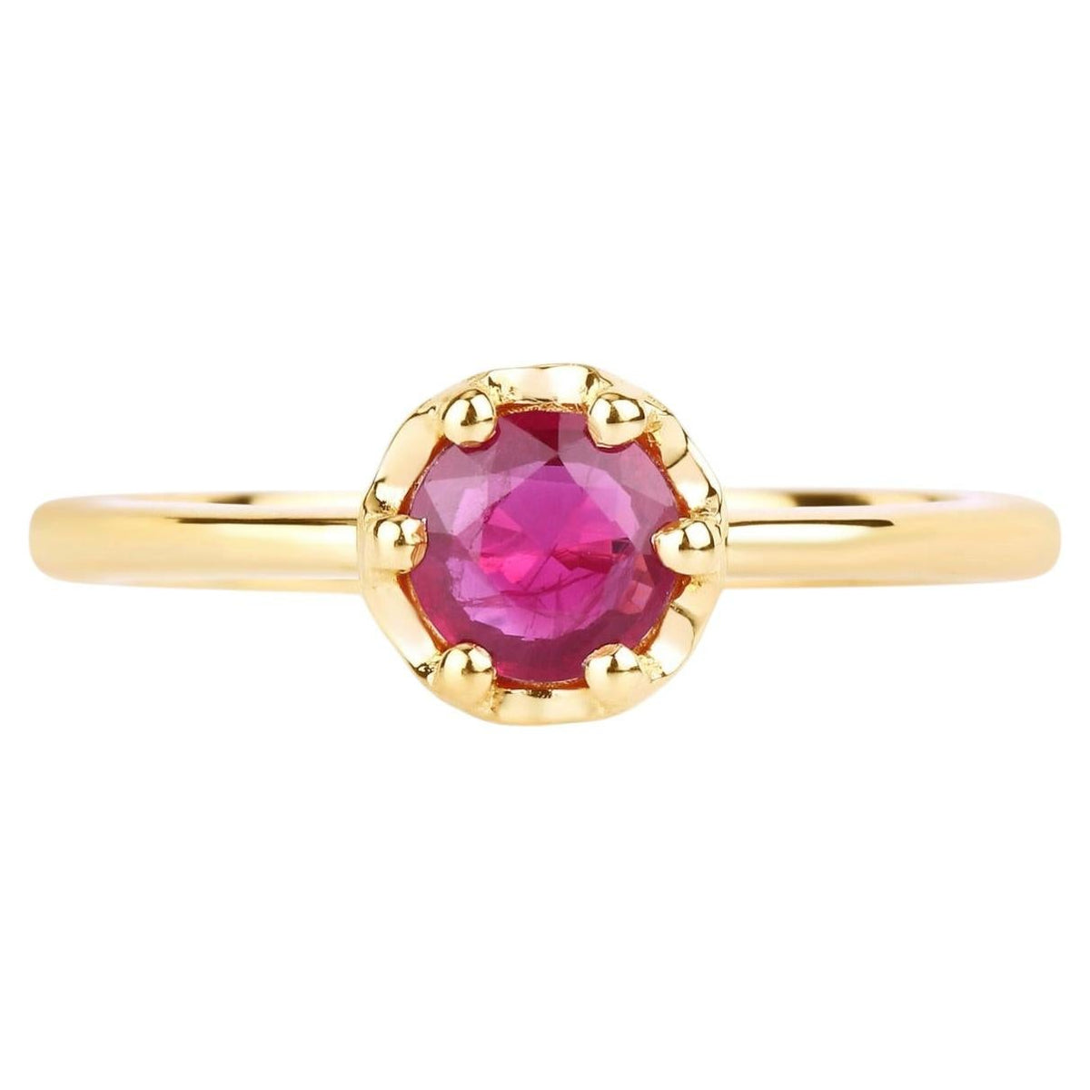 Ruby Ring 0.48 Carats 14K Yellow Gold