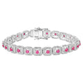 Ruby Tennis Bracelet 3.1 Carats Sterling Silver