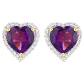 Amethyst Earrings White Topaz 3.46 Carats 18K Yellow Gold Plated Silver