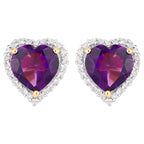 Amethyst Earrings White Topaz 3.46 Carats 18K Yellow Gold Plated Silver