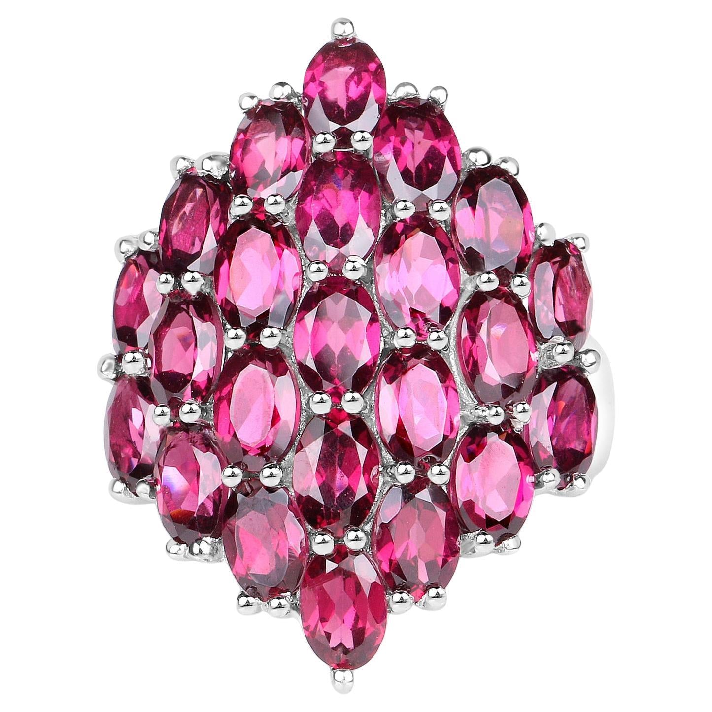 Rhodolite Cluster Pomegranate Ring 11.5 Carats