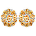 Citrine Cluster Earrings 4.02 Carats Sterling Silver