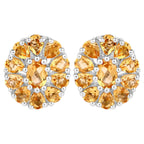Citrine Cluster Earrings 4.02 Carats Sterling Silver