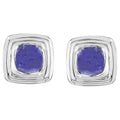 Natural Tanzanite Stud Earrings 4.72 Carats Sterling Silver