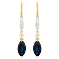 Blue Sapphire Earrings Diamonds 2.7 Carats 14K Yellow Gold