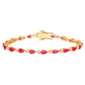 Ruby Bracelet With Diamonds 5.10 Carats 14K Yellow Gold