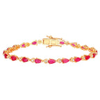 Ruby Bracelet With Diamonds 5.10 Carats 14K Yellow Gold