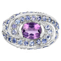 Amethyst Ring With Tanzanite 2.74 Carats Sterling Silver