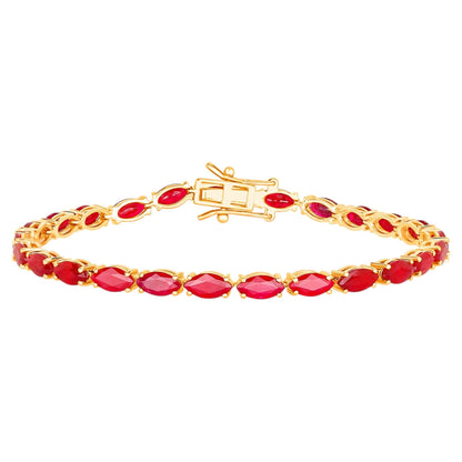 Ruby Bracelet 9.48 Carats 14K Yellow Gold
