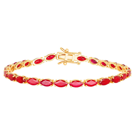 Ruby Bracelet 9.48 Carats 14K Yellow Gold