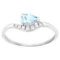 Aquamarine Ring With Diamonds 0.4 Carats 14K White Gold
