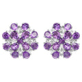 Amethyst Stud Earrings 3.74 Carats Sterling Silver