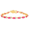 Ruby Bracelet With Diamonds 6.76 Carats 14K Yellow Gold