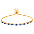 Blue Sapphire Bracelet With Diamonds 1.8 Carats Gold Plated Silver