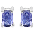 Tanzanite Stud Earrings 1.04 Carats Sterling Silver