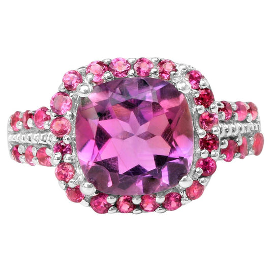 Amethyst Cocktail Ring Rhodolite Setting 5 Carats