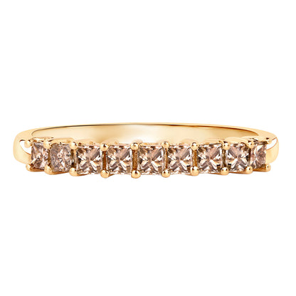 Champagne Diamond Ring 0.48 Carats 14K Yellow Gold