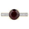 Ruby Ring With Diamonds 2.18 Carats 14K Yellow Gold