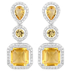 Natural Citrine Dangle Earrings 7.5 Carats Total