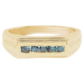 Blue Diamond Ring 0.24 Carats Gold Plated Silver