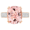 Morganite Ring With Diamonds 4.9 Carats 14K Rose Gold