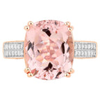 Morganite Ring With Diamonds 4.9 Carats 14K Rose Gold