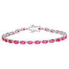 Ruby Bracelet With Diamonds 5.8 Carats 14K White Gold