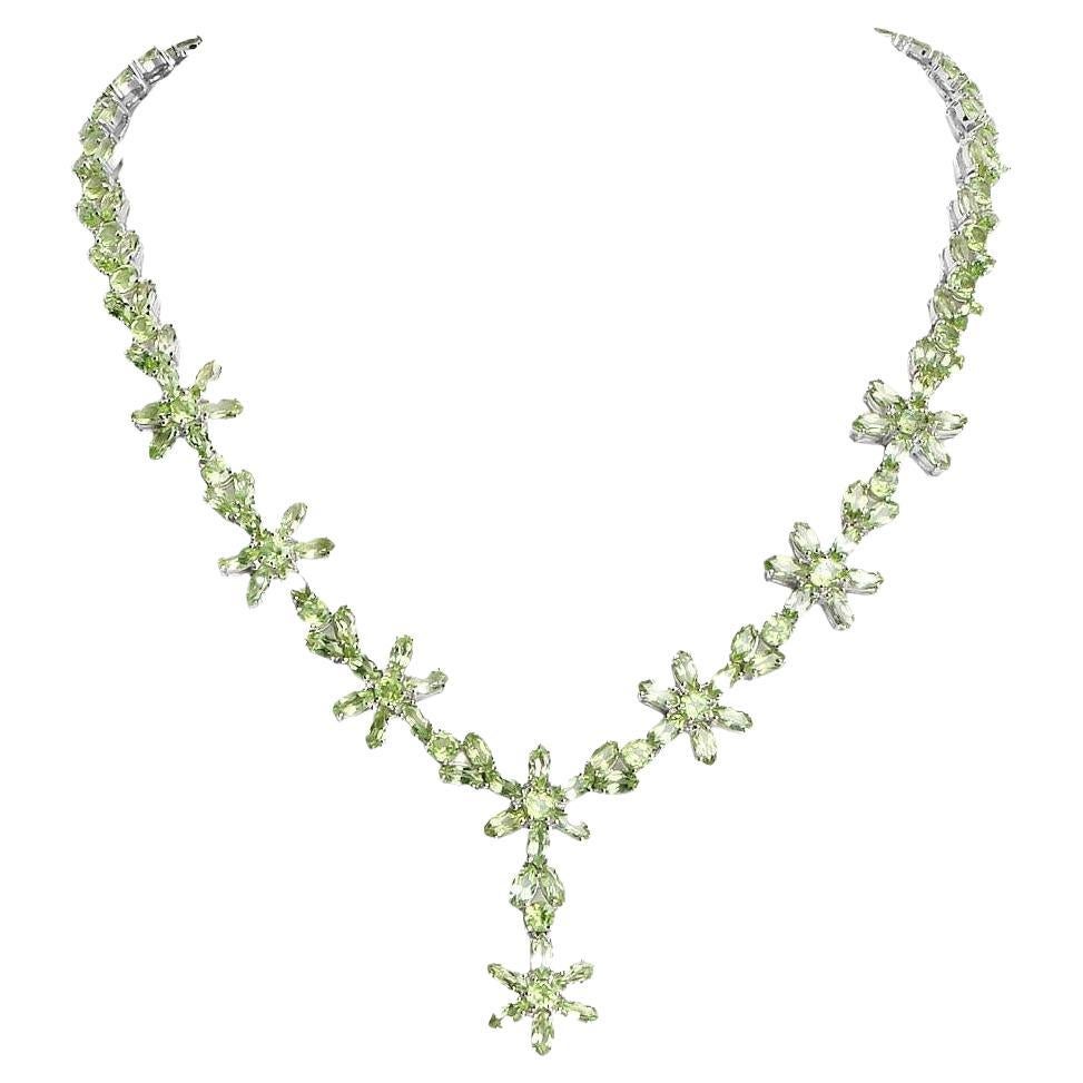 Peridot Necklace 43 Carats Sterling Silver