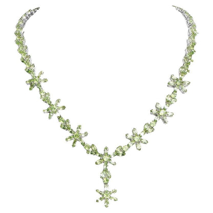 Peridot Necklace 43 Carats Sterling Silver