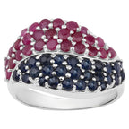 Ruby Ring With Blue Sapphire 2.12 Carats Sterling Silver