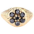 Black Diamond Ring 0.9 Carats Gold Plated Silver