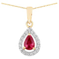 Ruby Pendant With Diamonds 1 Carats 14K Yellow Gold