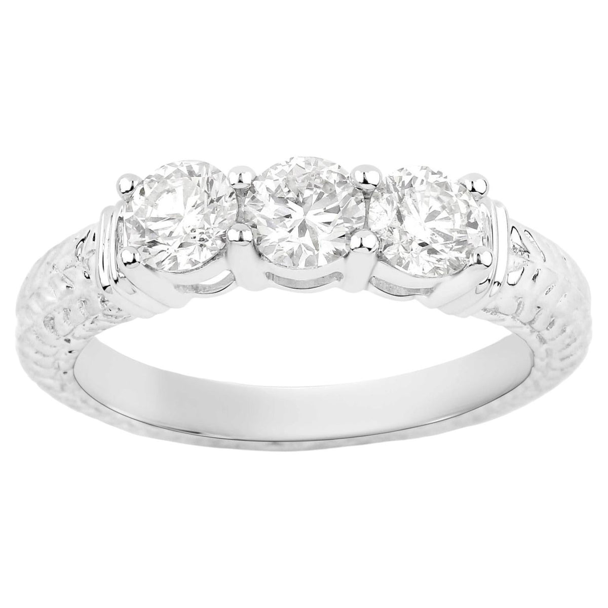 Diamond Ring 0.98 Carats 14K White Gold