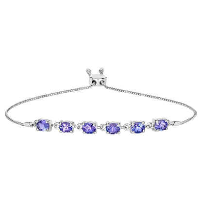 Tanzanite Bracelet 1.96 Carats Sterling Silver