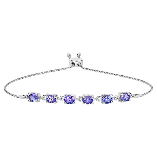 Tanzanite Bracelet 1.96 Carats Sterling Silver