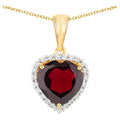 Garnet Pendant With White Topaz 5.74 Carats Gold Plated Silver