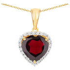 Garnet Pendant With White Topaz 5.74 Carats Gold Plated Silver