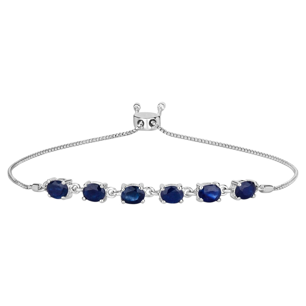 Blue Sapphire Bracelet 2.02 Carats Sterling Silver