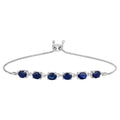 Blue Sapphire Bracelet 2.02 Carats Sterling Silver