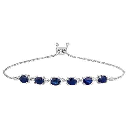 Blue Sapphire Bracelet 2.02 Carats Sterling Silver