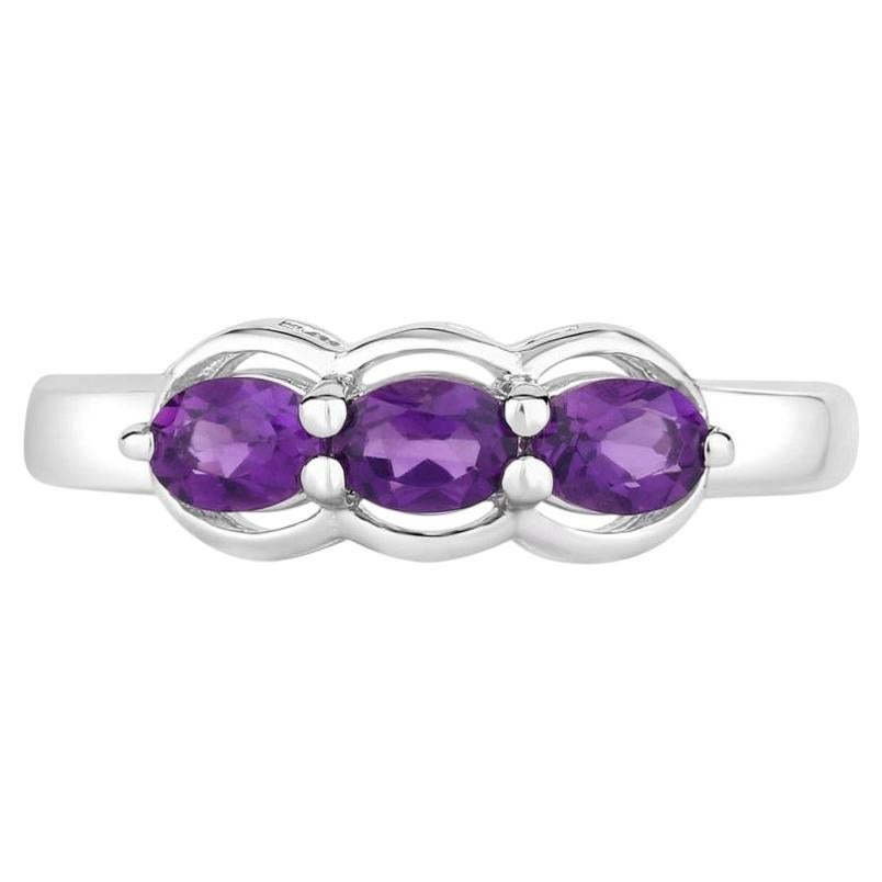 Amethyst Ring 0.46 Carats Sterling Silver